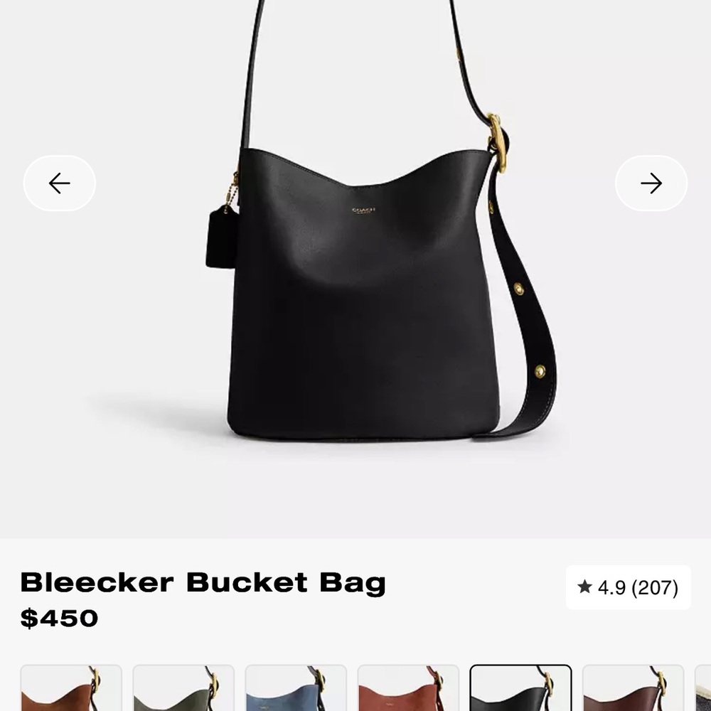 Coach Black Bleeker Bucket Bag
